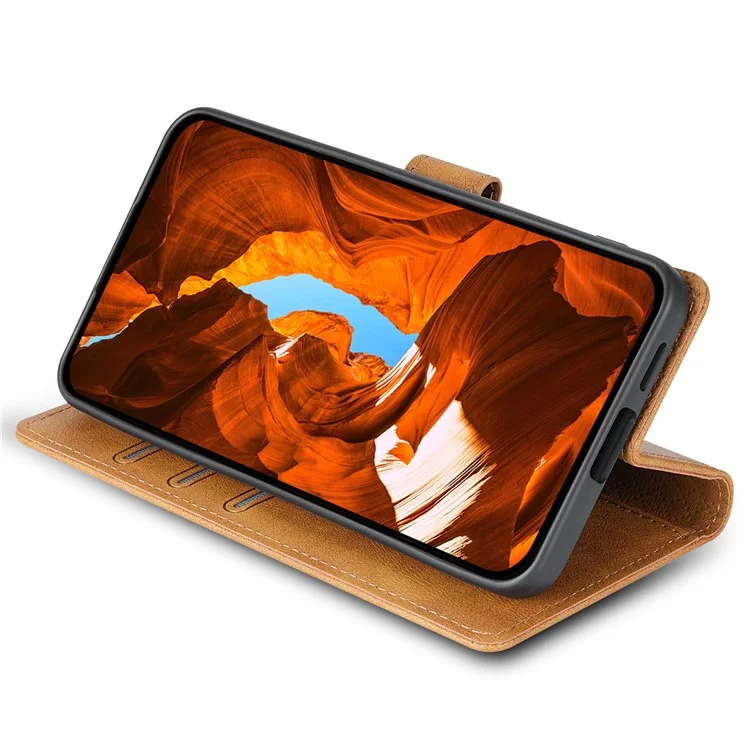 N.BEKUS CSJ-001 For Oppo Reno11 5G (Global) Leather Case Solid Color Shockproof Wallet Phone Cover - Brown