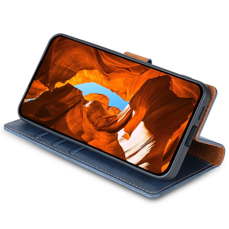 N.BEKUS CSJ-001 For Motorola Moto G14 4G Case Leather Protective Phone Cover with Wallet Card Holder - Blue