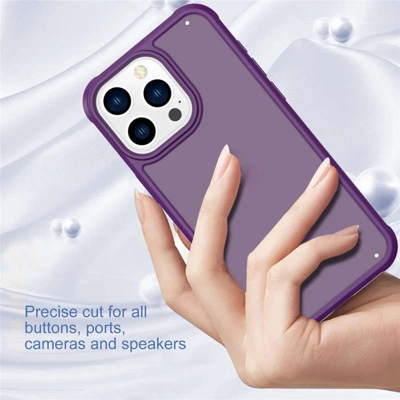 GW20 For iPhone 14 Pro Case Shockproof TPU+PC Matte Phone Cover - Dark Purple