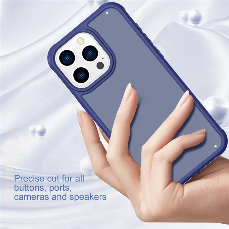 GW20 For iPhone 14 Pro Case Shockproof TPU+PC Matte Phone Cover - Dark Blue