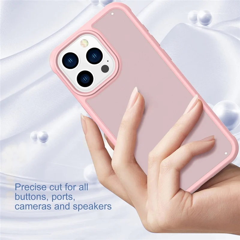 GW20 For iPhone 14 Pro Case Shockproof TPU+PC Matte Phone Cover - Light Pink