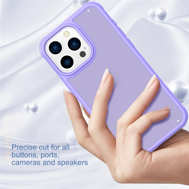 GW20 For iPhone 14 Pro Case Shockproof TPU+PC Matte Phone Cover - Light Purple