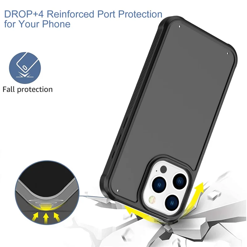 GW20 For iPhone 14 Pro Max Matte Case TPU+PC Slim Back Cover Wholesale Cell Phone Accessories - Black