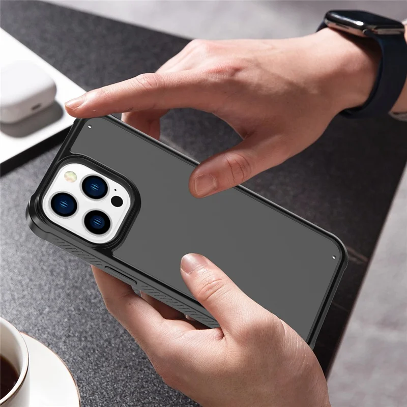 GW20 For iPhone 14 Pro Max Matte Case TPU+PC Slim Back Cover Wholesale Cell Phone Accessories - Black