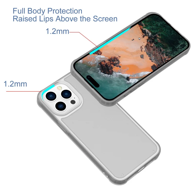 GW20 For iPhone 14 Pro Max Matte Case TPU+PC Slim Back Cover Wholesale Cell Phone Accessories - Transparent