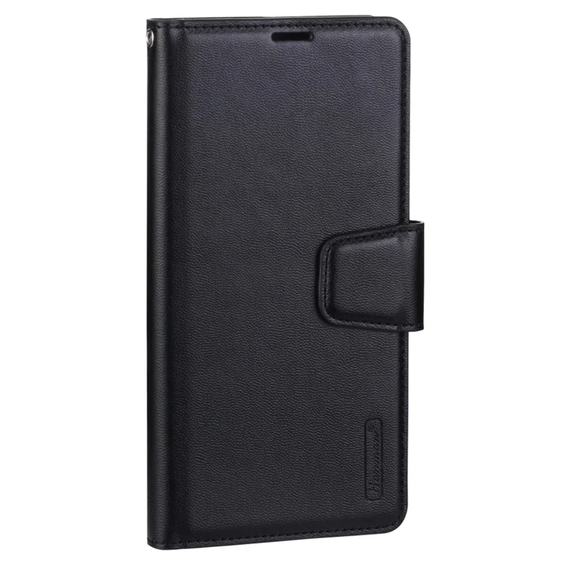 HANMAN Mill Series for iPhone 13 6.1 inch Full Protection Phone Case PU Leather TPU Folio Flip Cover with Stand Wallet - Black