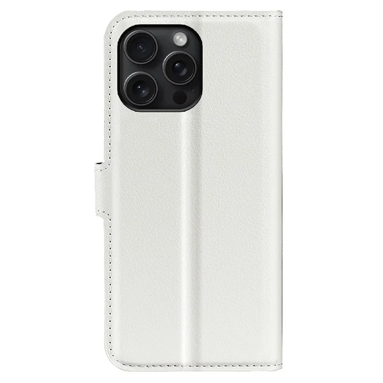 Per iPhone 16 Pro Max Wallet Case Litchi Texture Phone Leather Cover - Bianco