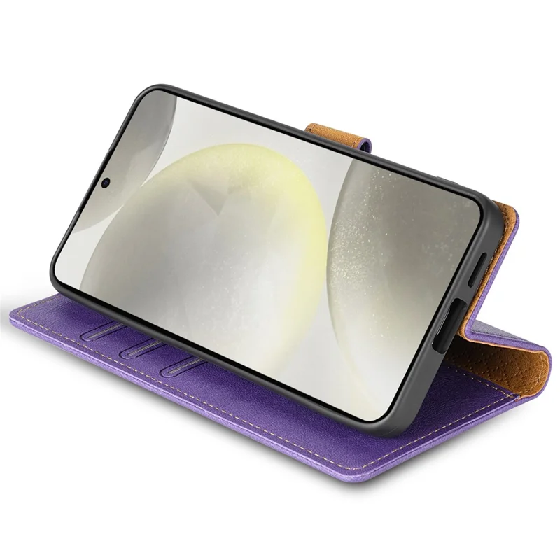 N.BEKUS CSJ-001 For Samsung Galaxy A55 5G Case Leather Phone Cover with Wallet Stand - Purple