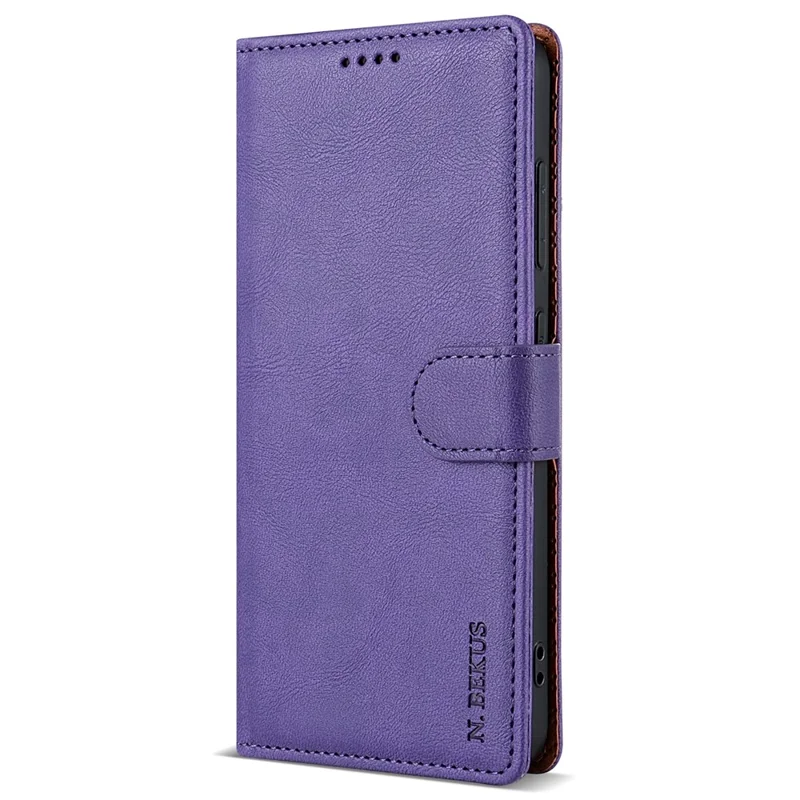 N.BEKUS CSJ-001 For Samsung Galaxy A55 5G Case Leather Phone Cover with Wallet Stand - Purple