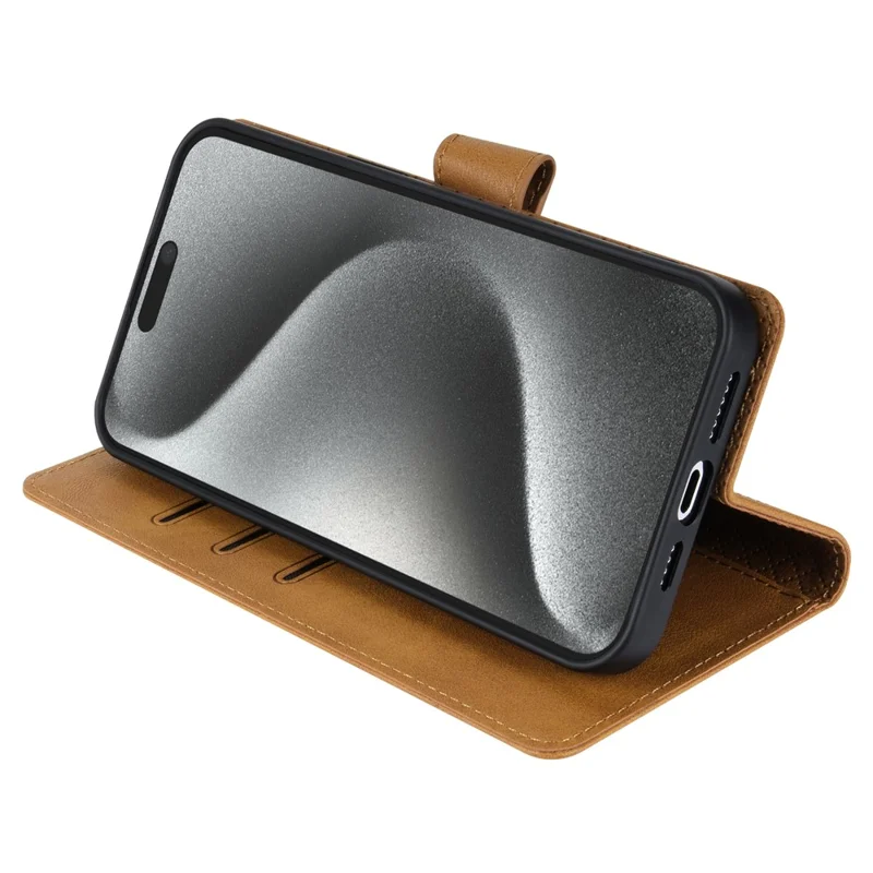 N.BEKUS CSJ-001 Für iPhone 14 Pro Max Hülle PU-Leder Magnetverschluss Stoßfest Abdeckung - Braun