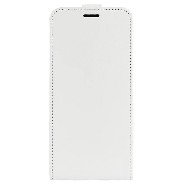 For iPhone 16 Pro Case Crazy Horse Texture Vertical Flip Leather Phone Cover - White