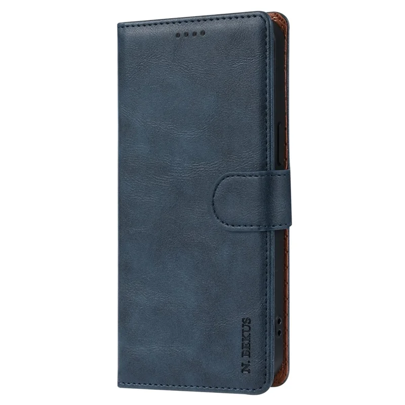 N.BEKUS CSJ-001 For iPhone 13 Pro Max Case Solid Color Leather Wallet Phone Cover   Distributors - Blue