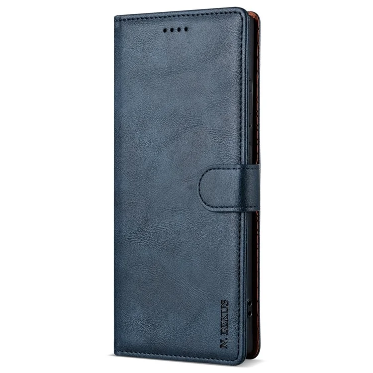N.BEKUS CSJ-001 Per Samsung Galaxy S24 Ultra Case Portafoglio Slot per Carta Cover in Pelle - Blu