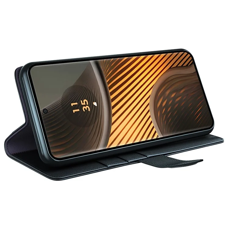 Чехол-книжка из натуральной телячьей кожи для Motorola Edge 50 Ultra 5G / Moto X50 Ultra 5G - черный