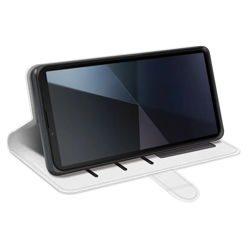 For Sony Xperia 10 VI Case Wallet Crazy Horse Texture Leather Phone Cover - White