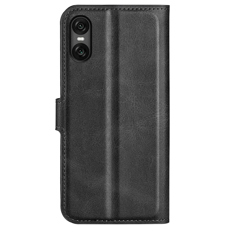 Для Sony Xperia 10 VI Case Wallet Calf Texture Leather Phone Cover - Чёрный