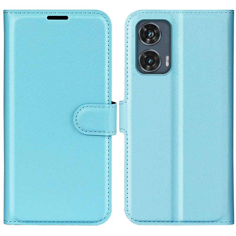 For Motorola Edge 50 Fusion 5G Case Litchi Texture Leather Phone Cover with Wallet - Blue