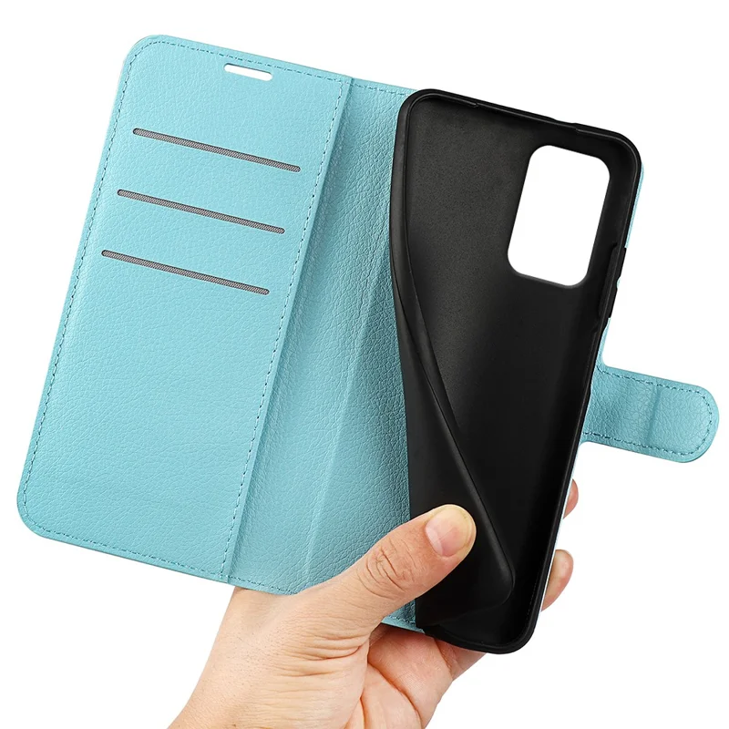 For Motorola Edge 50 Fusion 5G Case Litchi Texture Leather Phone Cover with Wallet - Blue