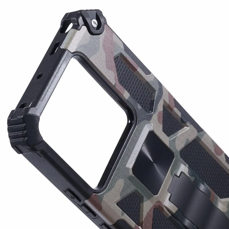 Para Xiaomi Redmi Note 13 Pro 5G / Poco X6 5G Funda Camuflaje PC+TPU Funda de Teléfono con Soporte - Verde del Ejército