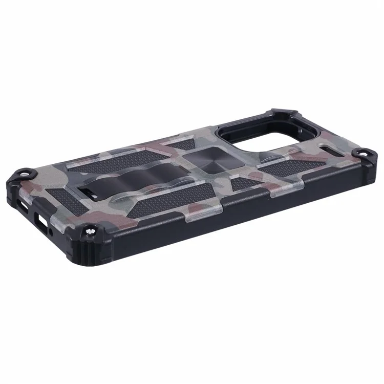 For Xiaomi Redmi Note 13 Pro+ 5G Camouflage Case PC+TPU Phone Cover with Built-In Kickstand - Army Green