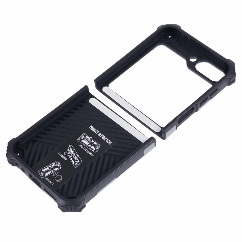 Per Samsung Galaxy Z Flip6 5G / Z Flip5 5G Cover con Supporto PC+TPU Mimetico Protettiva - Verde Chiaro