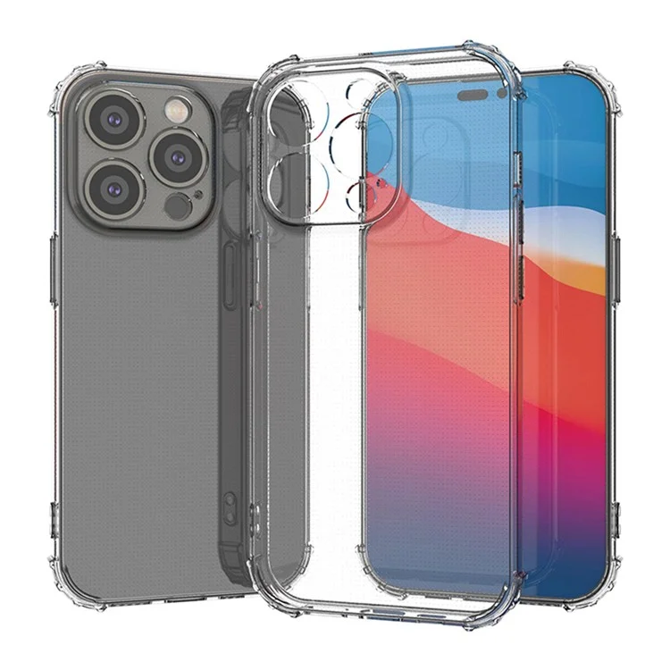 Pour Iphone 14 Pro 6,1 Pouces Transparent TPU Case de Coussin de Coussin D'air D'angle D'angle de Téléphone Mobile Résistant