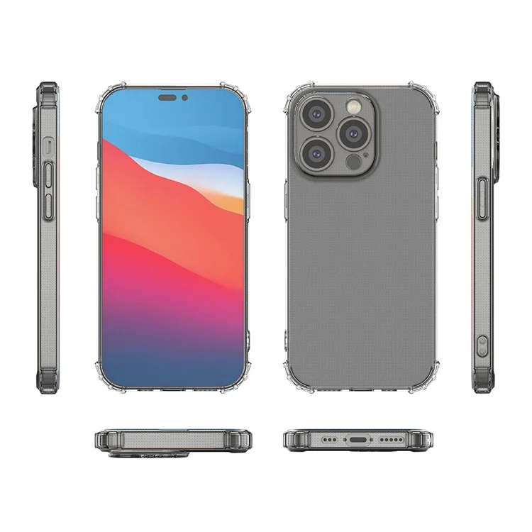 Pour Iphone 14 Pro 6,1 Pouces Transparent TPU Case de Coussin de Coussin D'air D'angle D'angle de Téléphone Mobile Résistant
