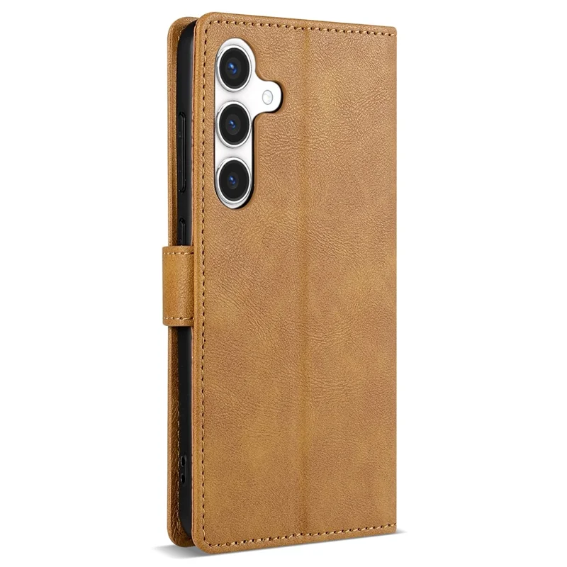 N.BEKUS CSJ-001 For Samsung Galaxy A24 4G (162.1 X 77.6 X 8.3mm) Solid Color Case Leather Wallet Phone Cover - Brown