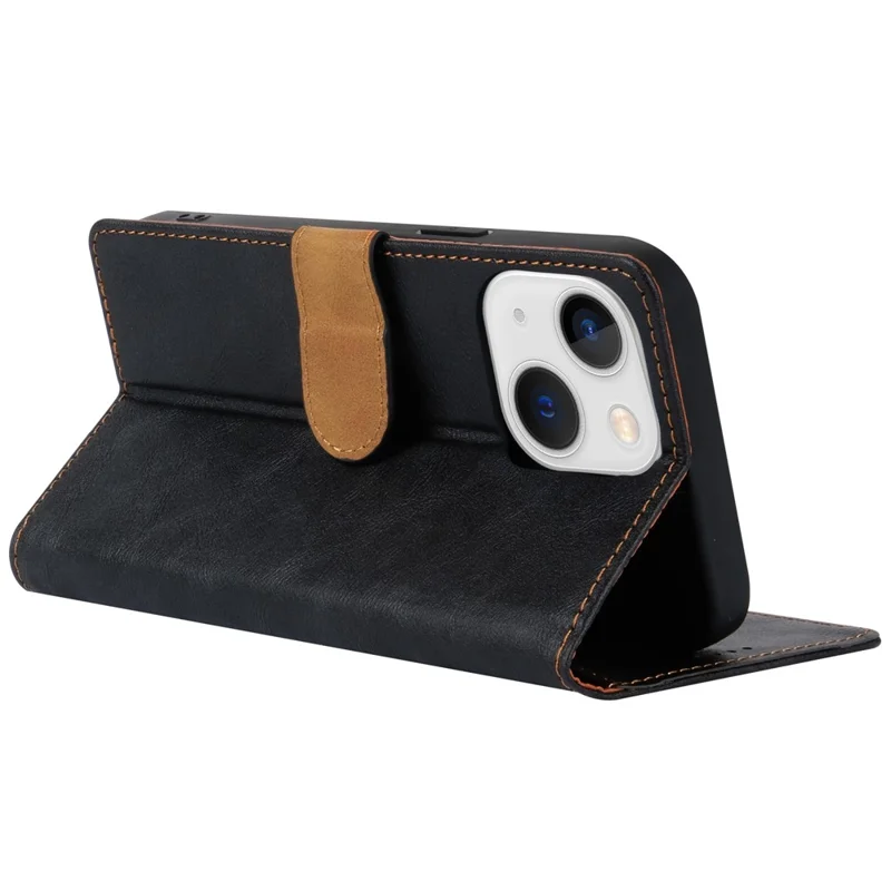 N.BEKUS CSJ-001 Para iPhone 14 Carteira de Telefone Capa de Couro PU Dobrável Stand Cover - Preto