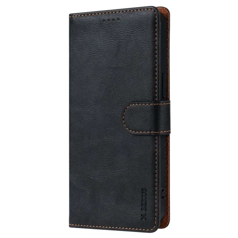 N.BEKUS CSJ-001 Para iPhone 14 Carteira de Telefone Capa de Couro PU Dobrável Stand Cover - Preto