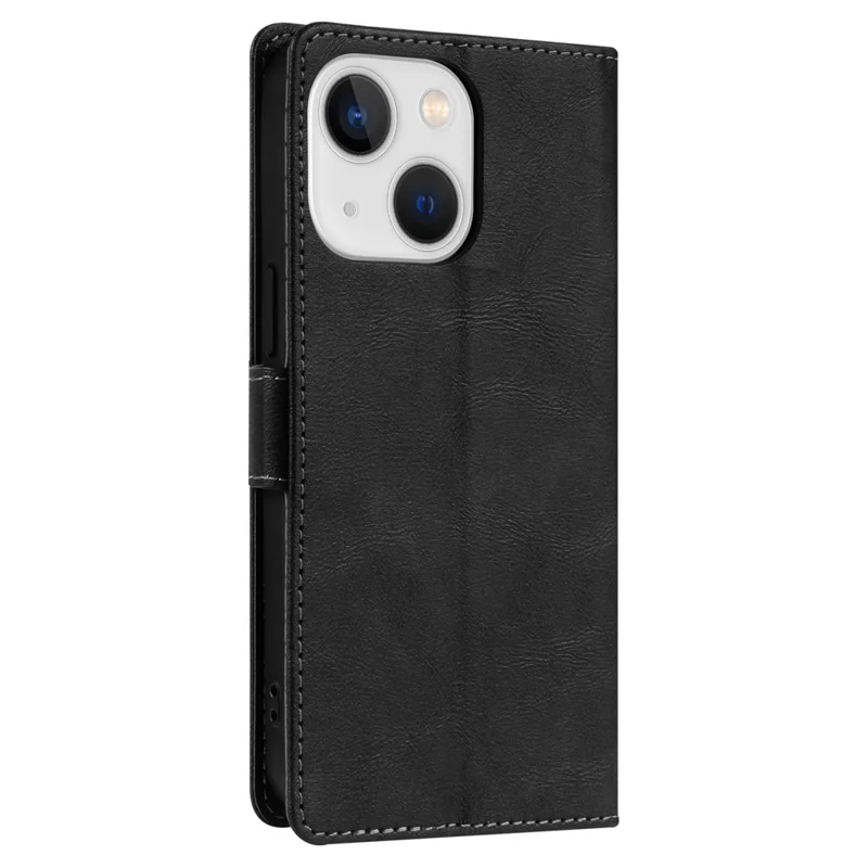 N.BEKUS CSJ-001 Para iPhone 14 Carteira de Telefone Capa de Couro PU Dobrável Stand Cover - Preto