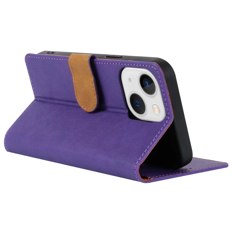 N.BEKUS CSJ-001 For iPhone 14 Phone Wallet Case PU Leather Folding Stand Cover - Purple