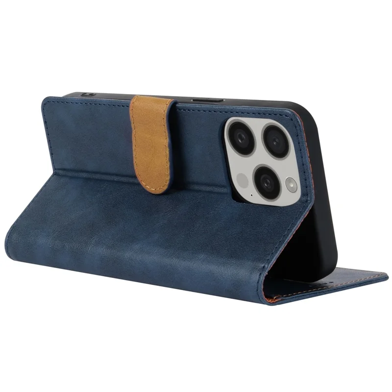 N.BEKUS CSJ-001 Für iPhone 14 Pro stoßfeste Hülle Einfarbiges Leder-Wallet-Handyhülle - Blau