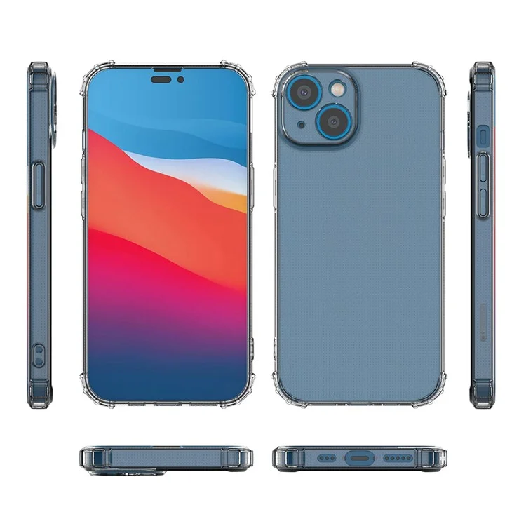 Military Grade Anti-drop TPU Case for iPhone 14 Plus, Transparent Scratch-resistant Phone Cover