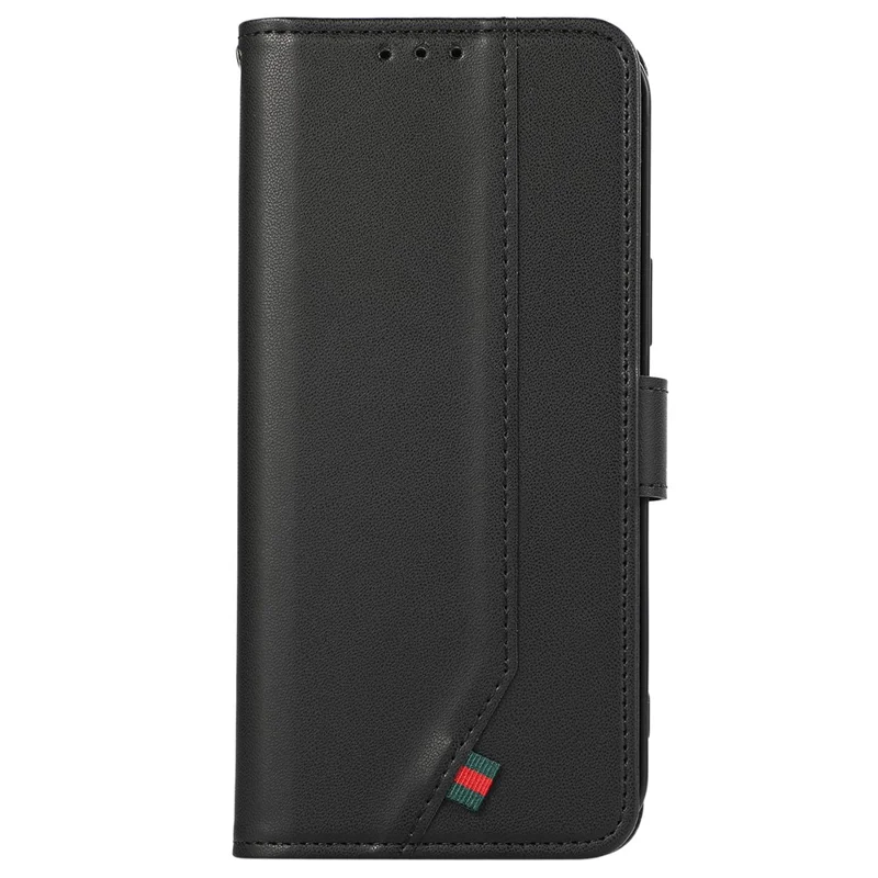 Til iPhone 16 Case RFID-blokerende kortpladser Læder stående telefondæksel - Sort