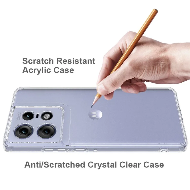 For Motorola Edge 50 Pro 5G Case TPU Frame Acrylic Back Transparent Phone Cover