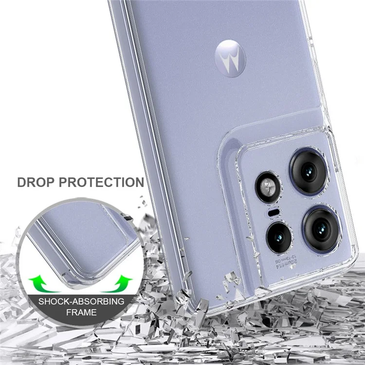 For Motorola Edge 50 Pro 5G Case TPU Frame Acrylic Back Transparent Phone Cover