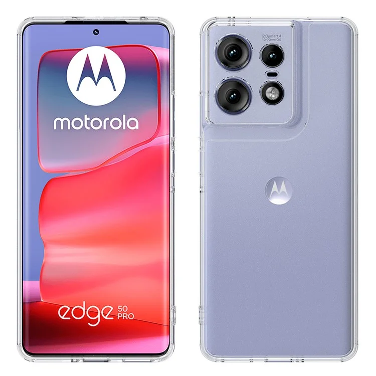 For Motorola Edge 50 Pro 5G Case TPU Frame Acrylic Back Transparent Phone Cover