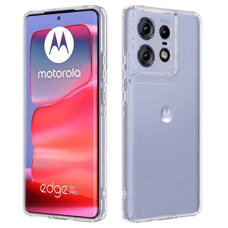 For Motorola Edge 50 Pro 5G Case TPU Frame Acrylic Back Transparent Phone Cover