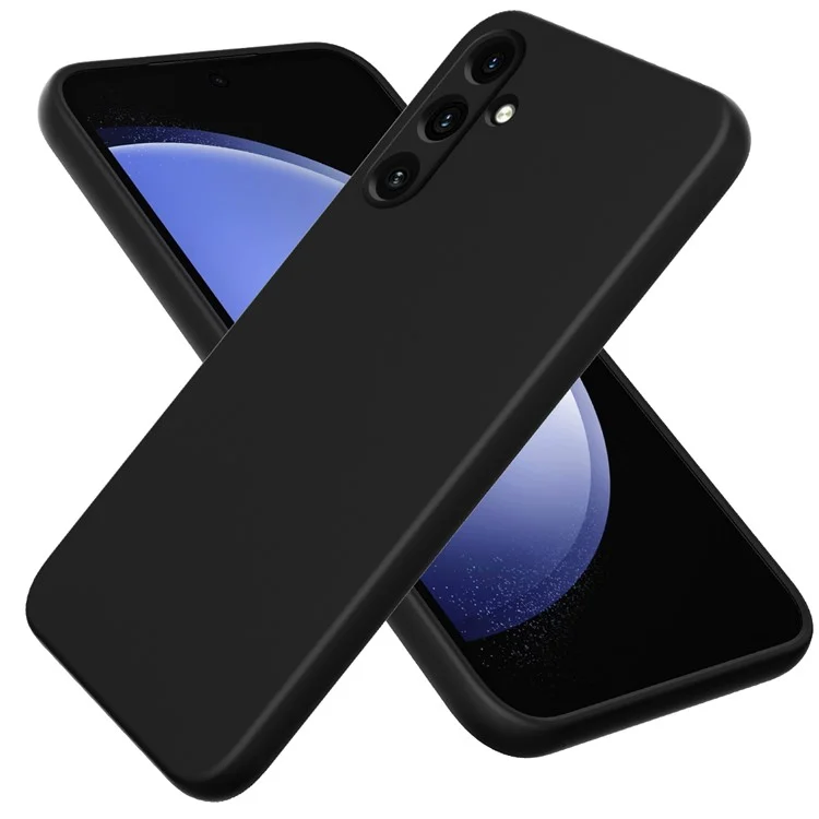 Para Samsung Galaxy M55 5G / F55 5G / C55 5G Funda de Silicona Líquida Anti-Arañazos con Correa - Negro