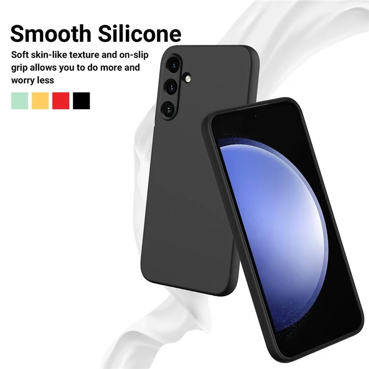Para Samsung Galaxy M55 5G / F55 5G / C55 5G Funda de Silicona Líquida Anti-Arañazos con Correa - Negro