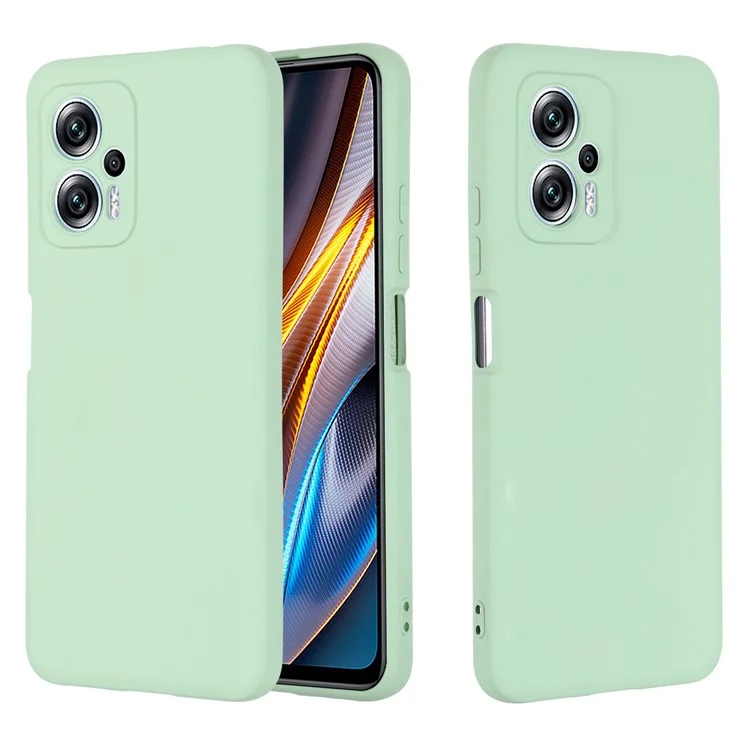 For Xiaomi Redmi Note 12T Pro 5G Case Liquid Silicone Protective Phone Cover with Strap - Green