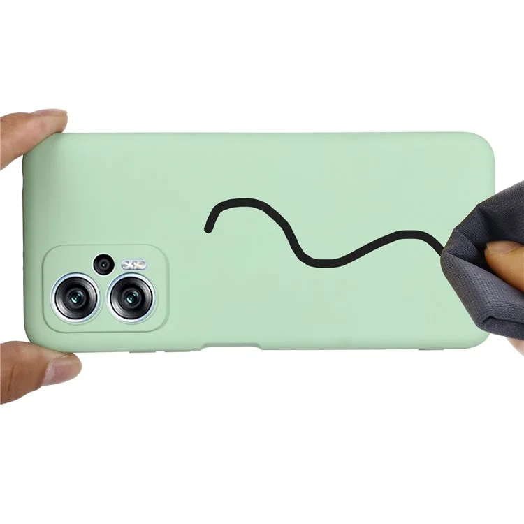 For Xiaomi Redmi Note 12T Pro 5G Case Liquid Silicone Protective Phone Cover with Strap - Green