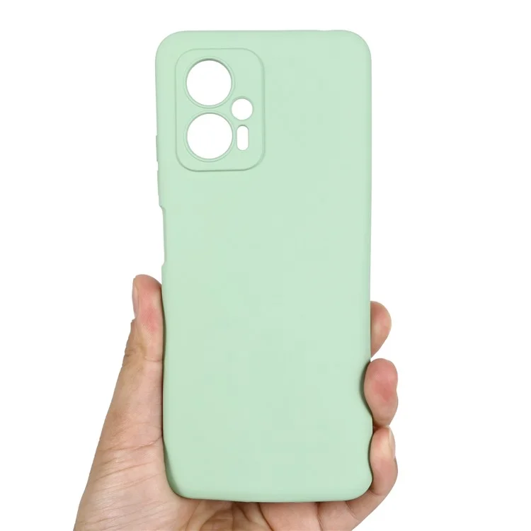 For Xiaomi Redmi Note 12T Pro 5G Case Liquid Silicone Protective Phone Cover with Strap - Green