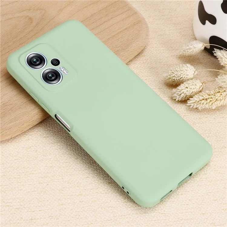For Xiaomi Redmi Note 12T Pro 5G Case Liquid Silicone Protective Phone Cover with Strap - Green