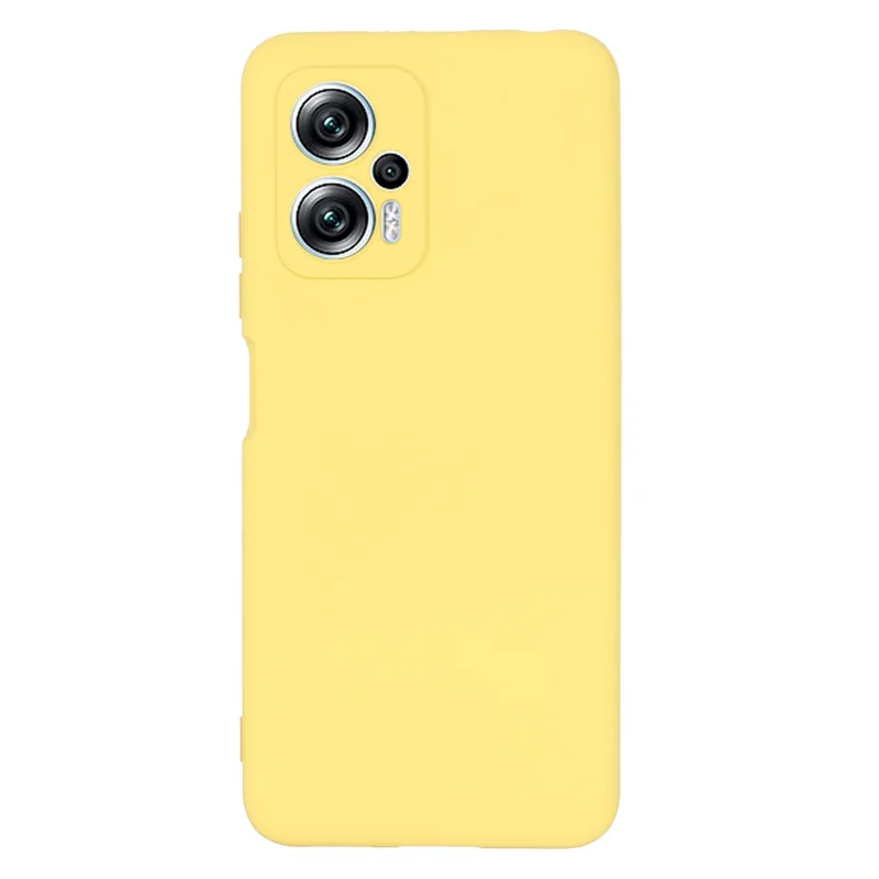 For Xiaomi Redmi Note 12T Pro 5G Case Liquid Silicone Protective Phone Cover with Strap - Yellow