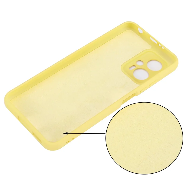 For Xiaomi Redmi Note 12T Pro 5G Case Liquid Silicone Protective Phone Cover with Strap - Yellow