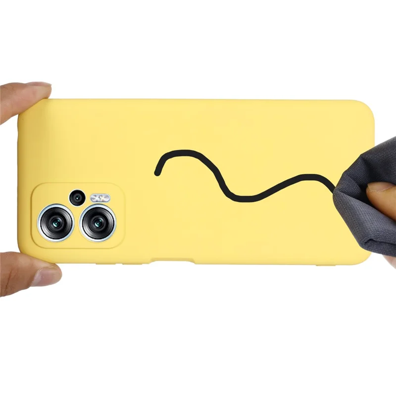 For Xiaomi Redmi Note 12T Pro 5G Case Liquid Silicone Protective Phone Cover with Strap - Yellow