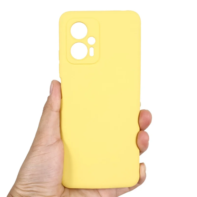 For Xiaomi Redmi Note 12T Pro 5G Case Liquid Silicone Protective Phone Cover with Strap - Yellow