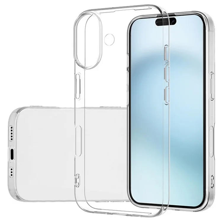 Чехол для iPhone 16, кристально-прозрачный, гибкий ТПУ, тонкий чехол для телефона